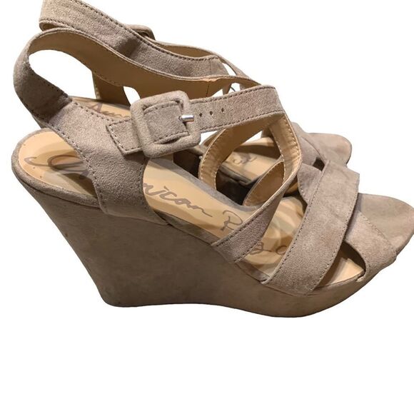 American Rag Cie Women's Beige Open Toe‎ Platform Sandals 6 - Picture 7 of 12